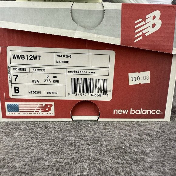 ✅New Balance 812 Walking Shoes WW812WT Womens 7B White Leather Shoes Made In USA - Picture 12 of 12